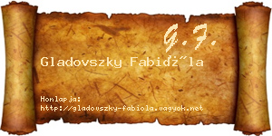 Gladovszky Fabióla névjegykártya